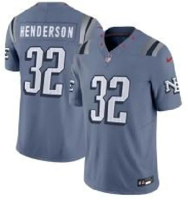  Mens New England Patriots #32 TreVeyon Henderson Storm Blue Rivalries Collection F.U.S.E. Limited Jersey 