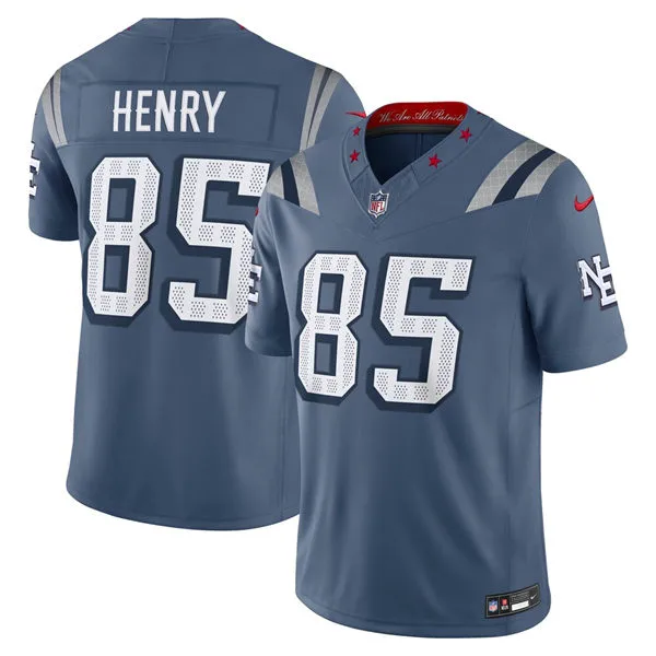  Mens New England Patriots #85 Hunter Henry Storm Blue Rivalries Collection F.U.S.E. Limited Jersey 