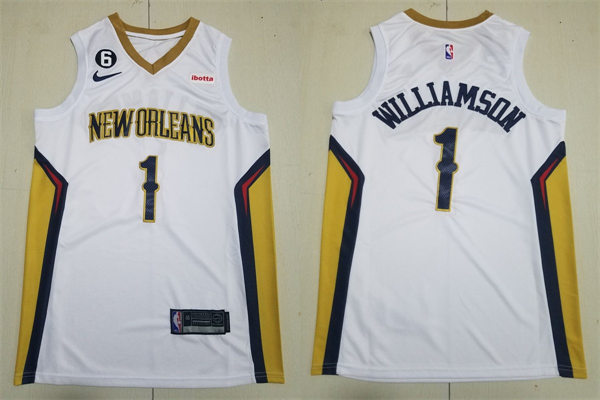  Mens New Orleans Pelicans #1 Zion Williamson Nike White Association Edition Jersey 