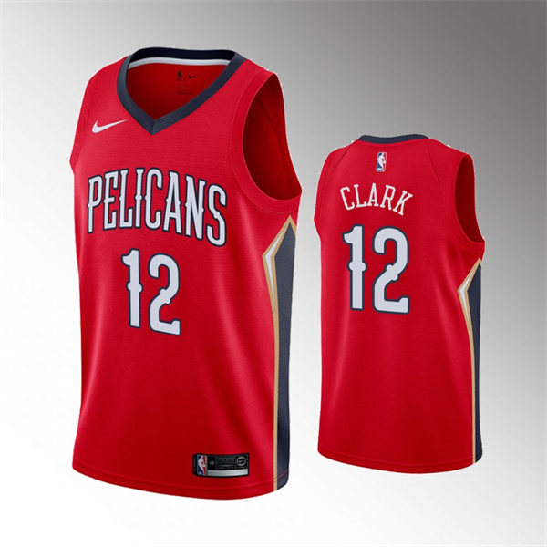  Mens New Orleans Pelicans #12 Gary Clark Red Statement Edition Jersey 