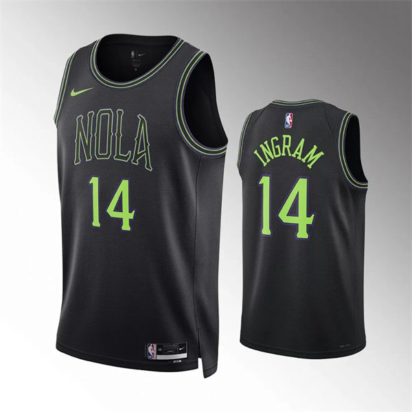  Mens New Orleans Pelicans #14 Brandon Ingram Nike Black 2023-24 City Edition Jersey 