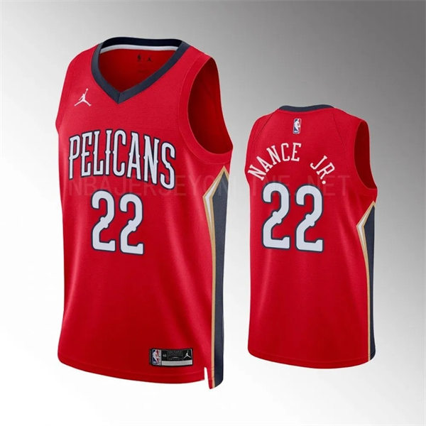  Mens New Orleans Pelicans #22 Larry Nance Jr. Red Statement Edition Jersey 