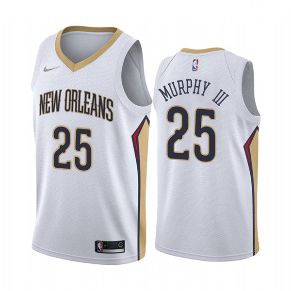  Mens New Orleans Pelicans #25 Trey Murphy III White 2021-22 Diamond Badge Association Edition Jersey 
