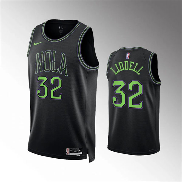  Mens New Orleans Pelicans #32 E.J. Liddell Nike Black 2023-24 City Edition Jersey 
