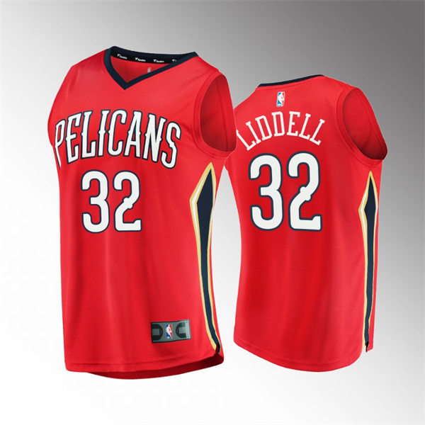  Mens New Orleans Pelicans #32 E.J. Liddell Red Statement Edition Jersey 