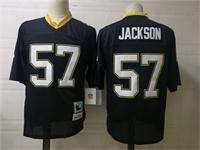  Mens New Orleans Saints #57 Rickey Jackson Black Mitchell & Ness Throwback Football Jersey 