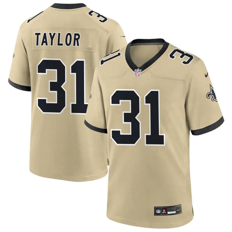  Mens New Orleans Saints Retired Player #31 Jim Taylor Nike Gold Gameday Golds Alternate F.U.S.E. Limited Jersey 