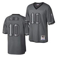  Mens New York Giants #10 Eli Manning Mitchell&Ness Throwback Charcoal Metal Legacy Jersey 
