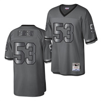  Mens New York Giants #53 Harry Carson Mitchell&Ness Throwback Charcoal Metal Legacy Jersey 