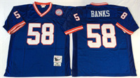  Mens New York Giants #58 Carl Banks Mitchell & Ness Retired Player Vintage Jersey - Royal Blue 