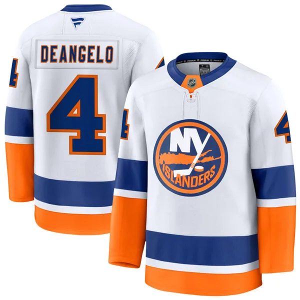  Mens New York Islanders #4 Tony DeAngelo Fanatics Away White Jersey 