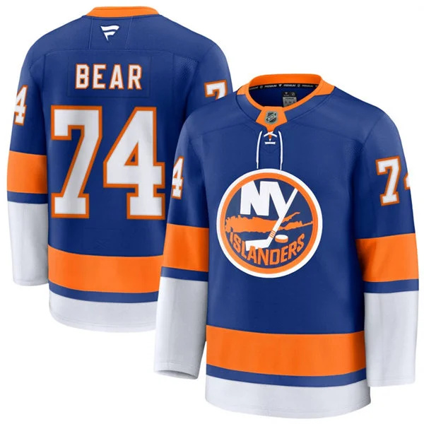  Mens New York Islanders #74 Ethan Bear Fanatics Royal Home Premium Player Jersey 