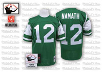  Mens New York Jets #12 Joe Namath  Green Mitchell & Ness NFL Throwback Football Jersey  