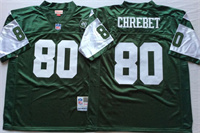  Mens New York Jets Green #80 Wayne Chrebet Green Mitchell & Ness NFL Throwback Football Jersey 