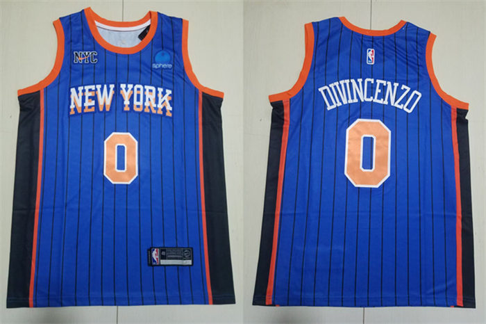  Mens New York Knicks #0 Donte DiVincenzo Royla 2023-24 City Edition Swingman Jersey 
