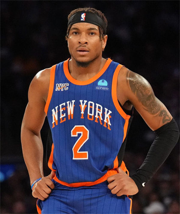  Mens New York Knicks #2 Miles McBride Royla 2023-24 City Edition Swingman Jersey 