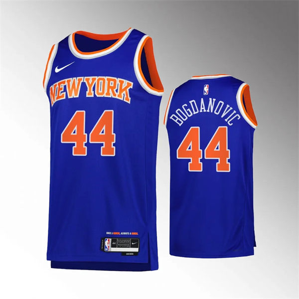  Mens New York Knicks #44 Bojan Bogdanovic 2023-24 Icon Edition Swingman Jersey Royal 