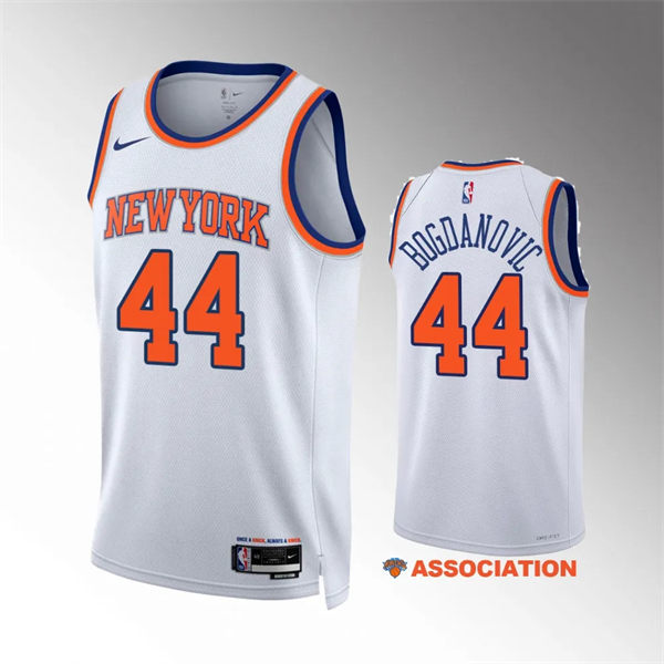  Mens New York Knicks #44 Bojan Bogdanovic Nike White 2023-24 Association Edition Jersey 