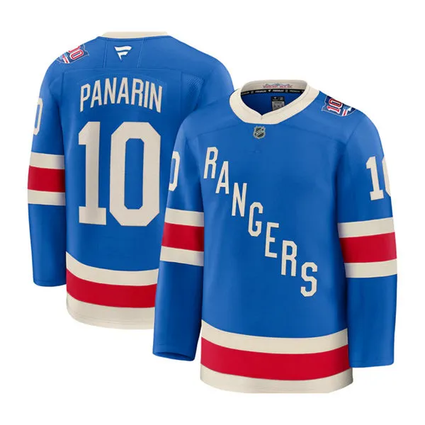  Mens New York Rangers #10 Artemi Panarin Fanatics 100th Anniversary Premium Centennial Jersey 
