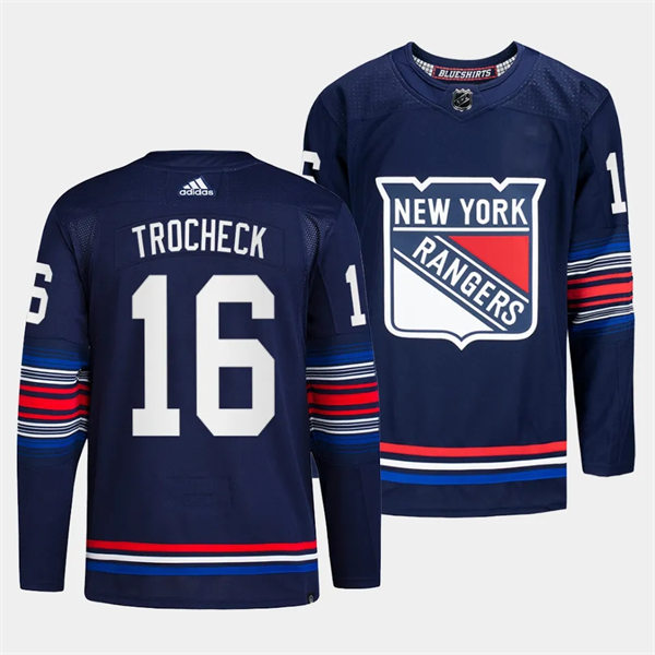  Mens New York Rangers #16 Vincent Trocheck 2023-24 Navy Alternate Premier Jersey 