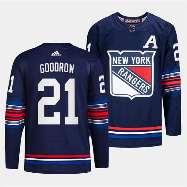  Mens New York Rangers #21 Barclay Goodrow 2023-24 Navy Alternate Premier Jersey 