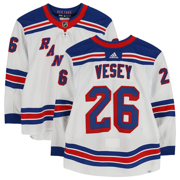  Mens New York Rangers #26 Jimmy Vesey Adidas White Away Jersey 