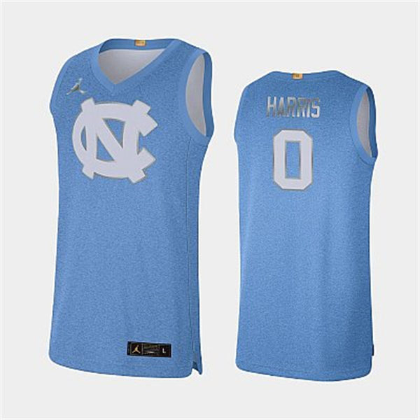  Mens North Carolina Tar Heels #0 Anthony Harris Blue Rivalry Limited 100th Anniversary Jersey