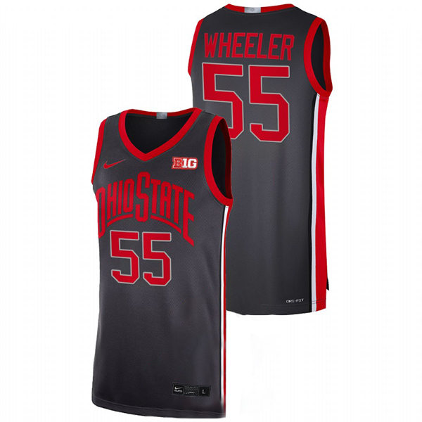  Mens Ohio State Buckeyes #55 Jamari Wheeler Nike 2021 Black Primary College Basketball Game Jersey