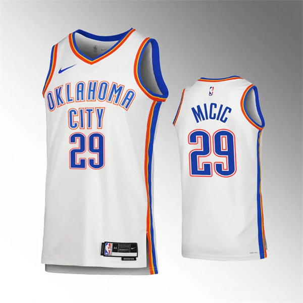  Mens Oklahoma City Thunder #29 Vasilije Micic White Association Edition Jersey 