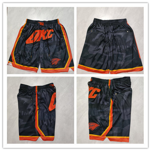  Mens Oklahoma City Thunder Black 2023-24 City Edition Shorts  