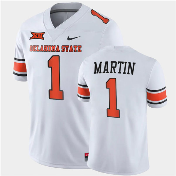  Mens Oklahoma State Cowboys #1 Tay Martin Nike White Vapor Limited Football Jersey