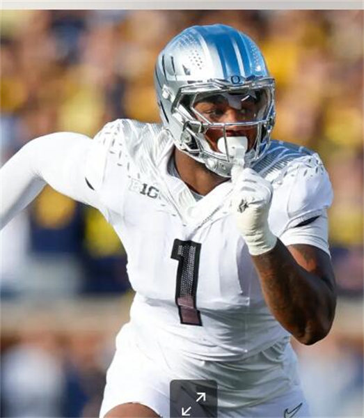  Mens Oregon Ducks #1 Jordan Burch 2024 BIG Ten Alternate Game Football Jersey  White 