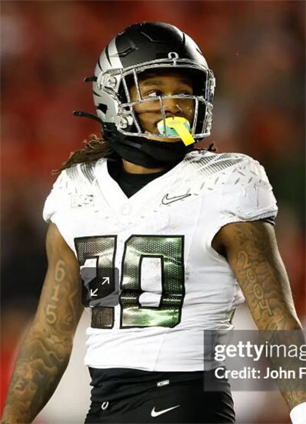  Mens Oregon Ducks #20 Jordan James 2024 BIG Ten Alternate Game Football Jersey  White 