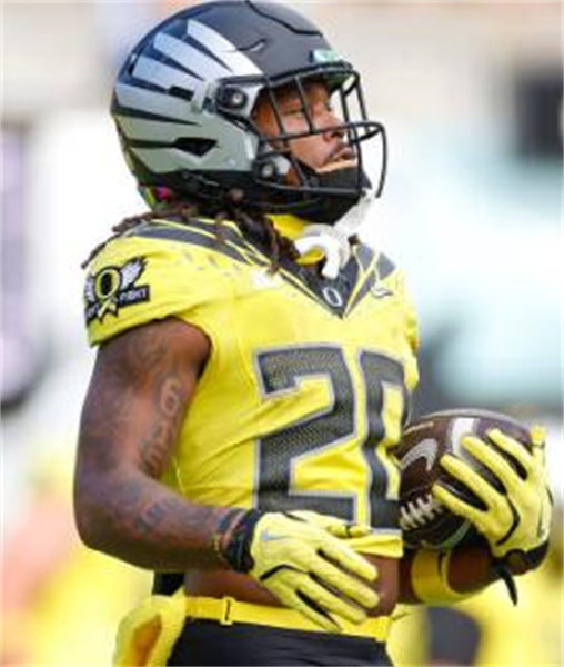  Mens Oregon Ducks #20 Jordan James 2024 BIG Ten Alternate Game Football Jersey Yellow 