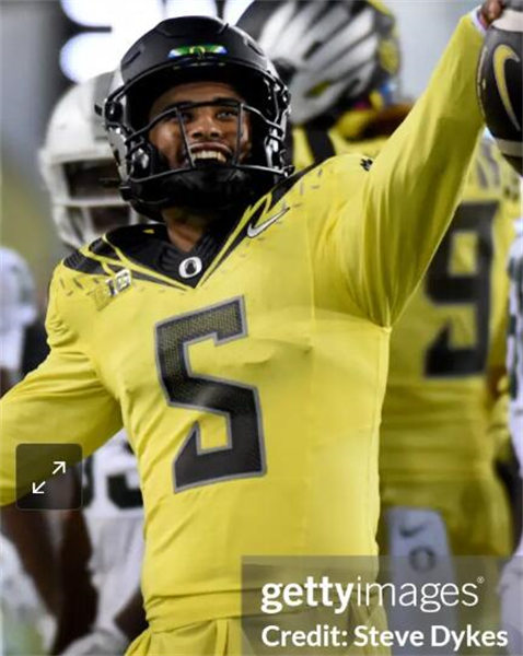  Mens Oregon Ducks #5 Dante Moore 2024 BIG Ten Alternate Game Football Jersey Yellow 