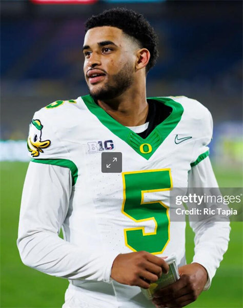  Mens Oregon Ducks #5 Dante Moore F.U.S.E.Limmited 2024 White MIGHTY OREGON Football Game Jersey 