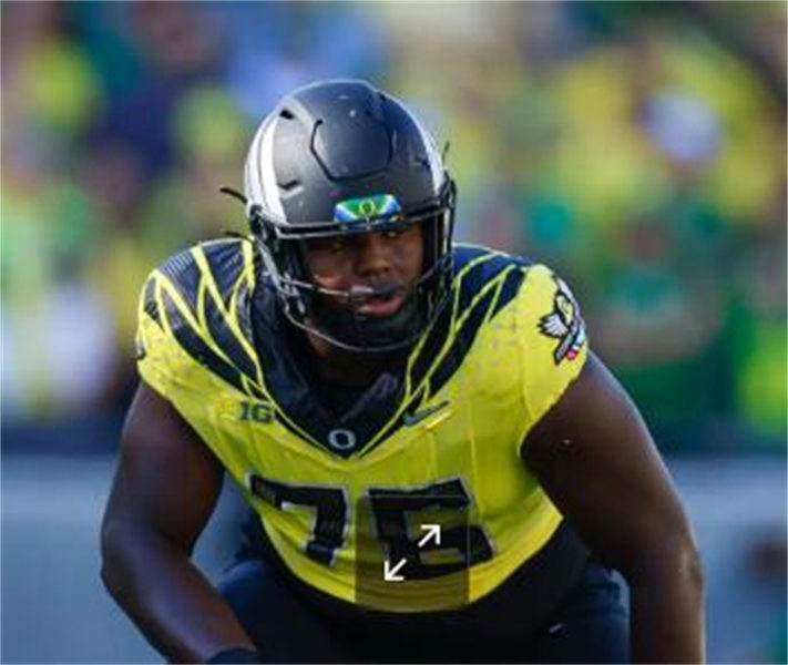  Mens Oregon Ducks #76 Josh Conerly Jr. 2024 BIG Ten Alternate Game Football Jersey -  Yellow 