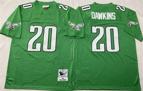  Mens Philadelphia Eagles #20 Brian Dawkins 2004 Kelly Green throwback Jersey 