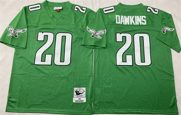  Mens Philadelphia Eagles #20 Brian Dawkins 2004 Kelly Green throwback Jersey 