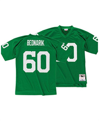  Mens Philadelphia Eagles #60 Chuck Bednarik 1960 Kelly Green Mitchell & Ness Throwback Jersey 