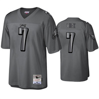  Mens Philadelphia Eagles #7 Michael Vick Mitchell&Ness Throwback Charcoal Metal Legacy Jersey 