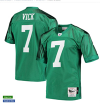  Mens Philadelphia Eagles #7 Michael Vick Stitched Mitchell & Ness Kelly Green 2010 Throwback Jersey 