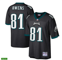  Mens Philadelphia Eagles #81 Terrell Owens Mitchell & Ness 2004 Black Throwback Legacy Jersey 