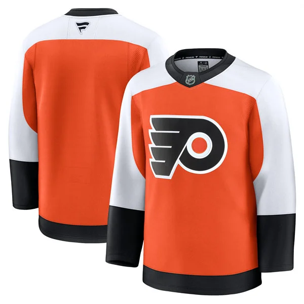  Mens Philadelphia Flyers Blank FanaticsBurnt Orange Home Premium Team Jersey 