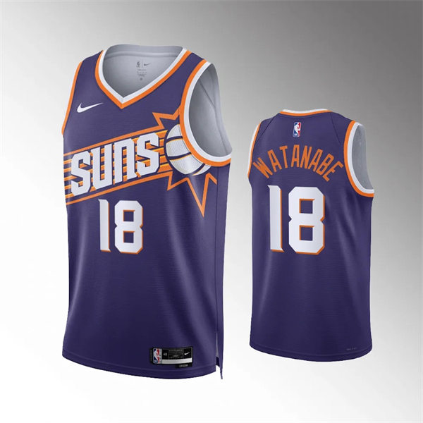  Mens Phoenix Suns #18 Yuta Watanabe 2023-24 Purple Icon Edition Jersey 