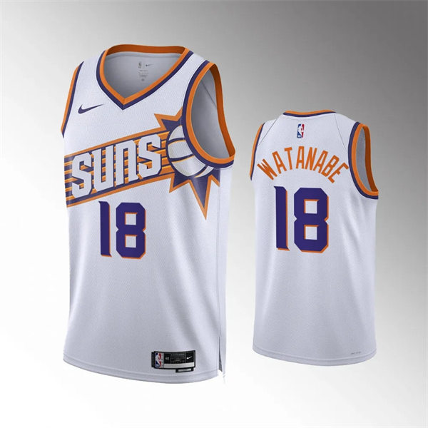  Mens Phoenix Suns #18 Yuta Watanabe 2023-24 White Association Edition Jersey 