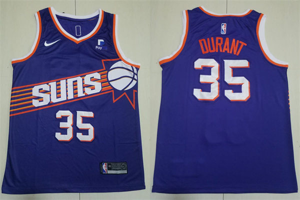  Mens Phoenix Suns #35 Kevin Durant 2023-24 Purple Icon Edition Jersey 