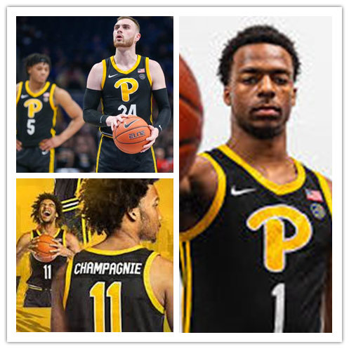  Mens Pittsburgh Panthers Custom Nike Black Gold Team Logo P College Basketball Jersey