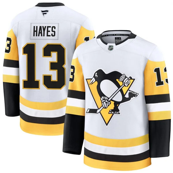  Mens Pittsburgh Penguins #13 Kevin Hayes Fanatics Away White Premium Player Jersey 