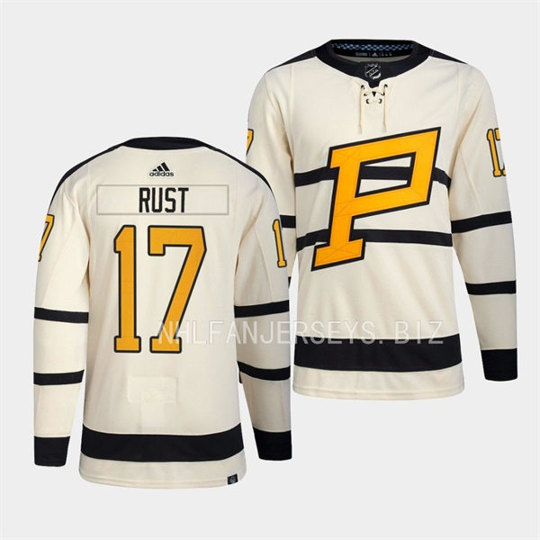  Mens Pittsburgh Penguins #17 Bryan Rust 2023 Winter Classic Player Jersey Cream 